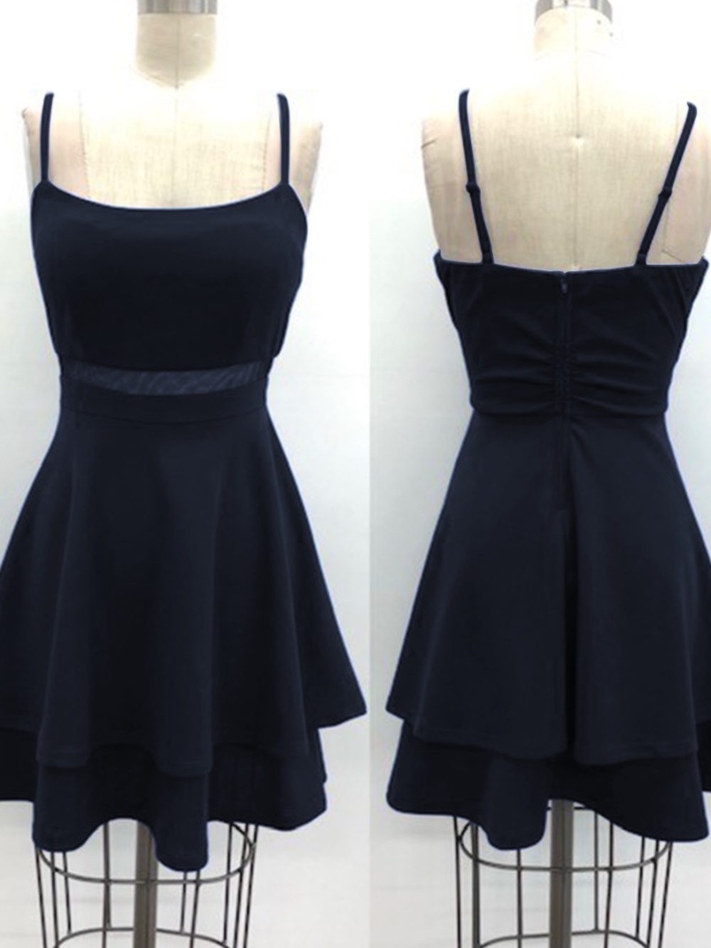NWT Emerald Sundae Navy Dress with Mesh Waist